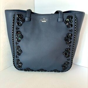 Kate Spade NWOT Large Navy Blue Pebble Leather Tote